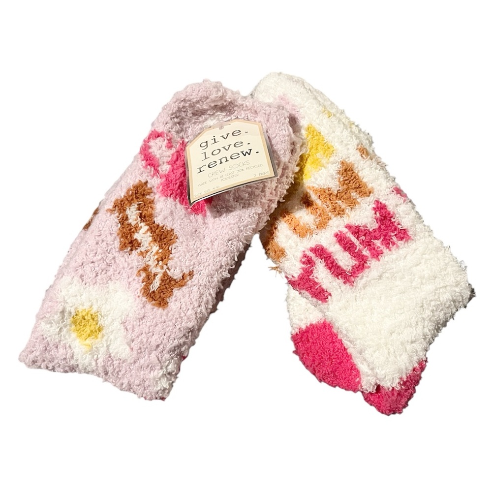 Women's 2pk Cozy/Fuzzy Crew Socks